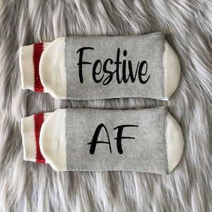 Festive AF Socks-Christmas Gift-Christmas Socks-Family Christmas Gifts-Christmas Couple Gift-Mom and Dad-Christmas Party Gift-Stocking