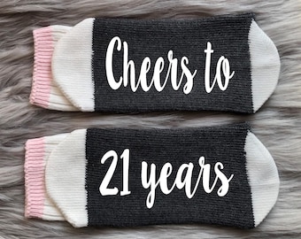 21st Birthday Socks-21st Birthday Socks-21st Birthday Gift-Birthday Gifts for Her-Best Friend Birthday Gift-21st Birthday Gift for Her