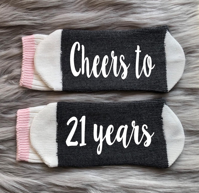 21st Birthday Gift Socks-'m 21 Bitches Socks-Birthday Gifts for Her-Best Friend Birthday Gift-21st Birthday Gift for Her- 21 AF image 2