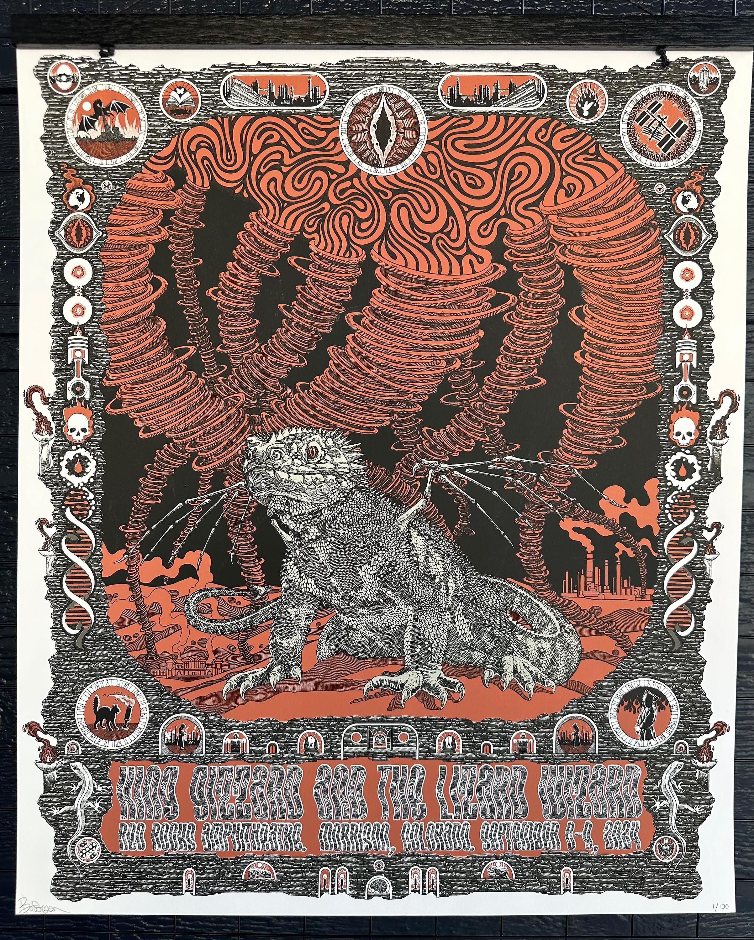 King Gizzard and the Lizard Wizard Red Rocks 2024 Poster (3-color