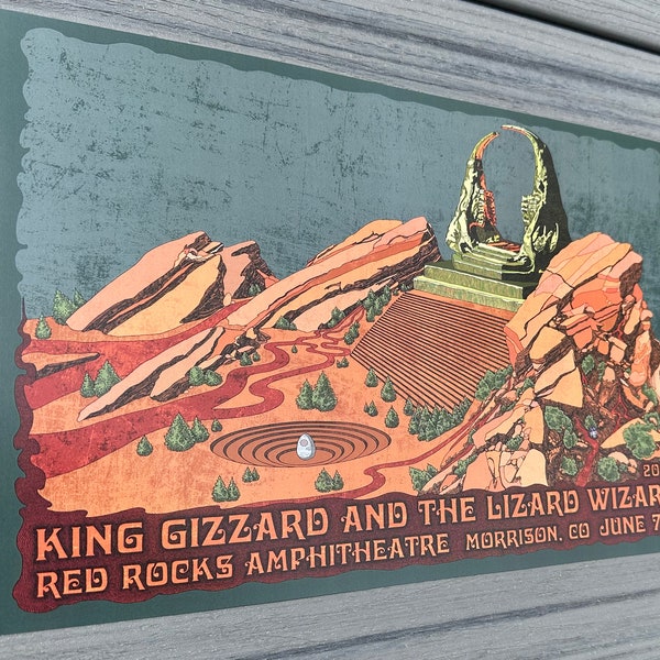 King Gizzard and The Lizard Wizard Poster Red Rocks 2023 (smaller print)