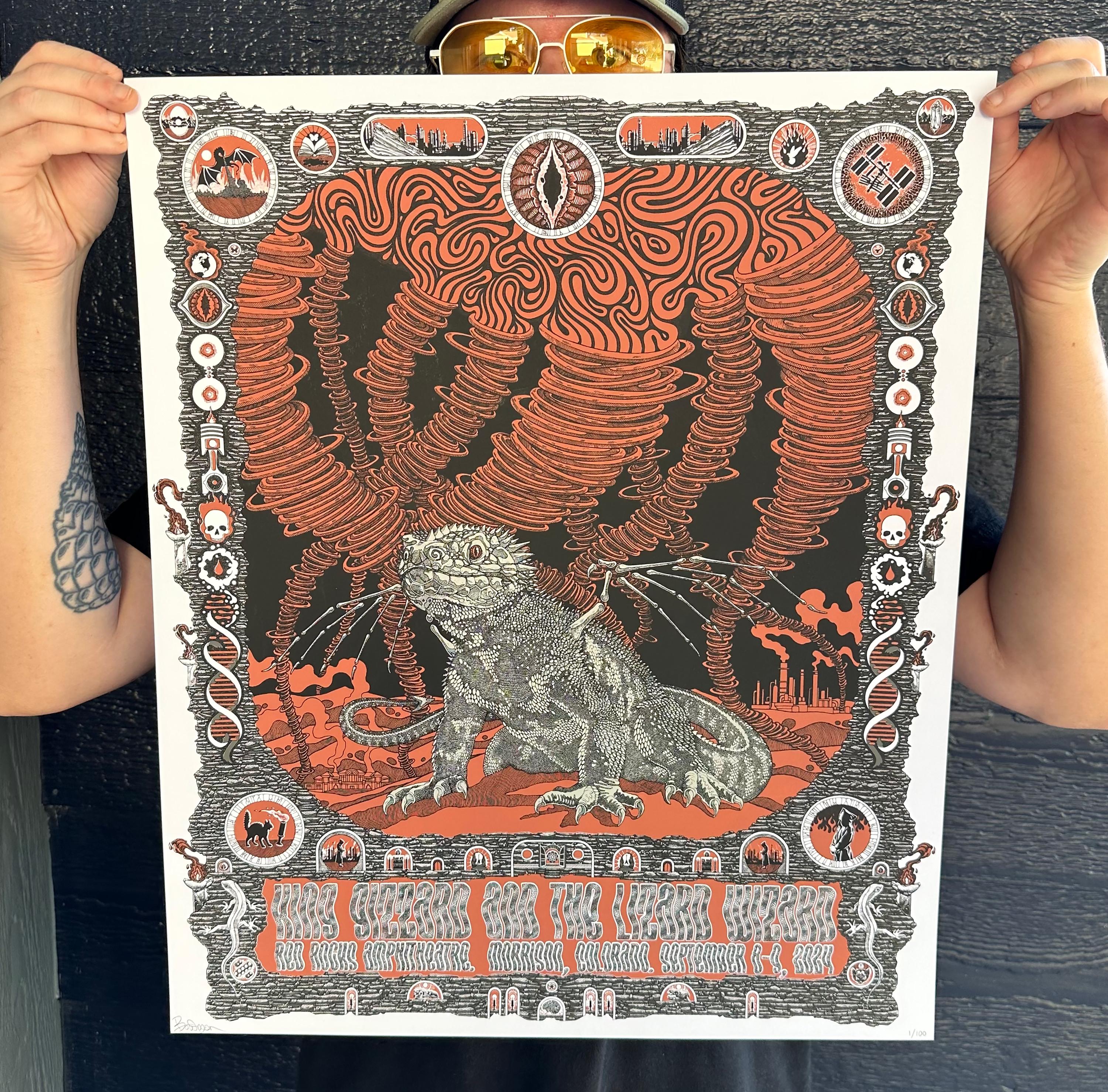 King Gizzard and the Lizard Wizard Red Rocks 2024 Poster (3-color
