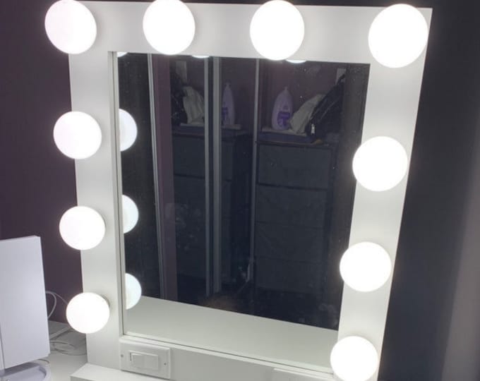 White vanity mirror with lights 24 x 28 - Made in the USA