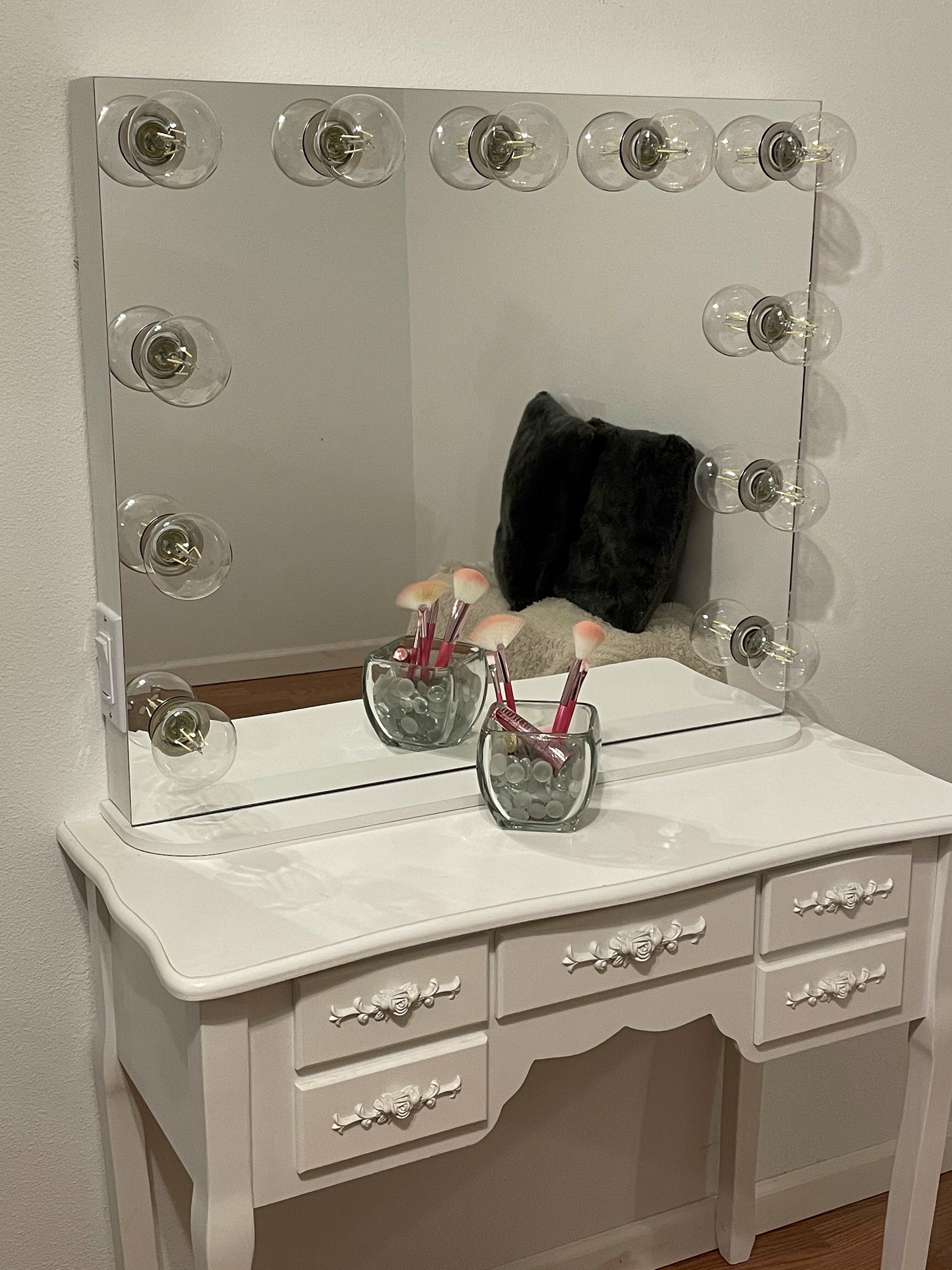 Frameless vanity mirror with lights 31 x 27 Made in the USA