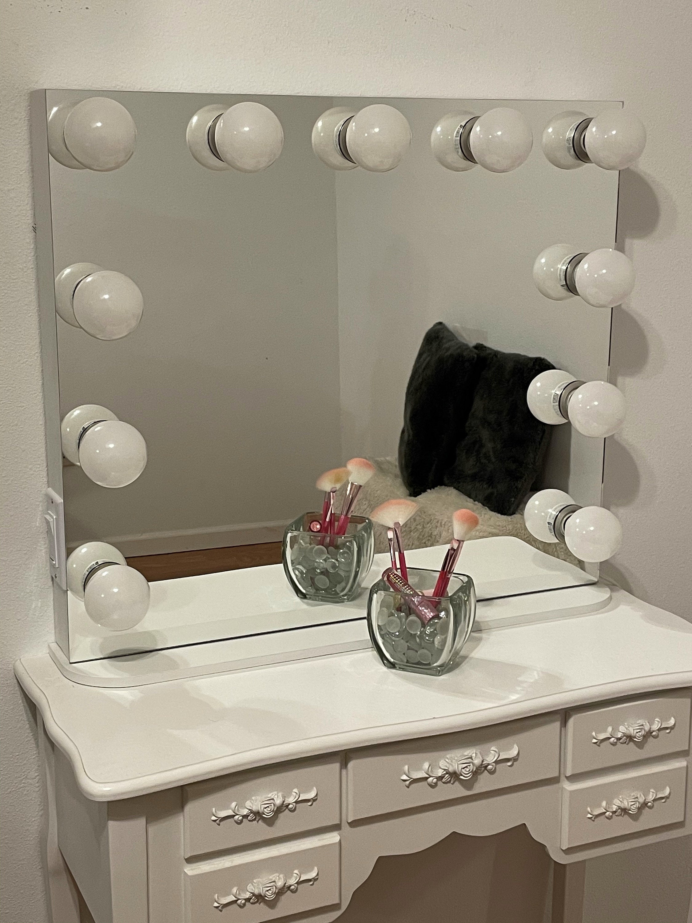 Frameless Vanity Mirror With Lights 31 X 27 Etsy