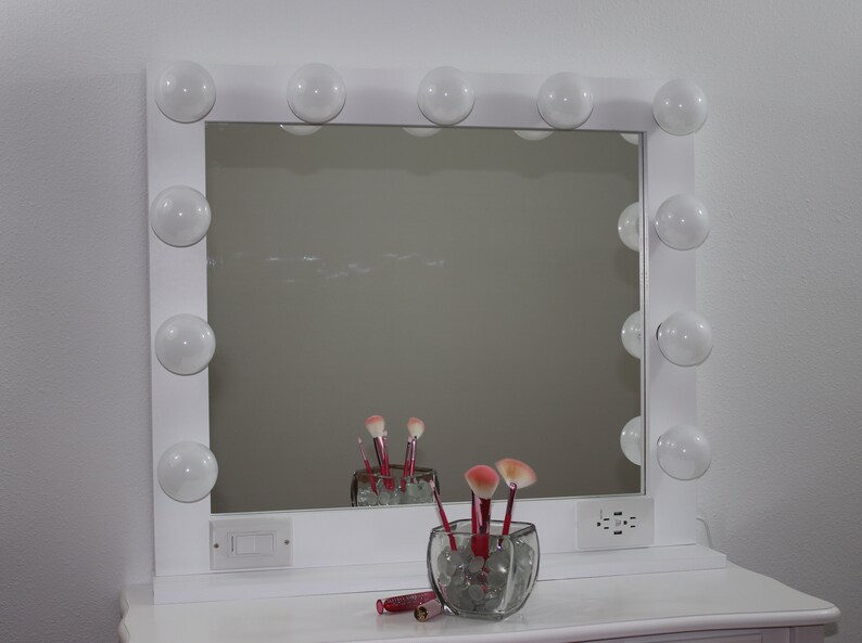 White Vanity Mirror With Lights 32 X 28 Made in the USA Etsy