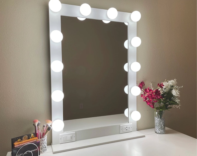 XL 28 x 40 Tall Vanity mirror with lights-USB - Made in the USA