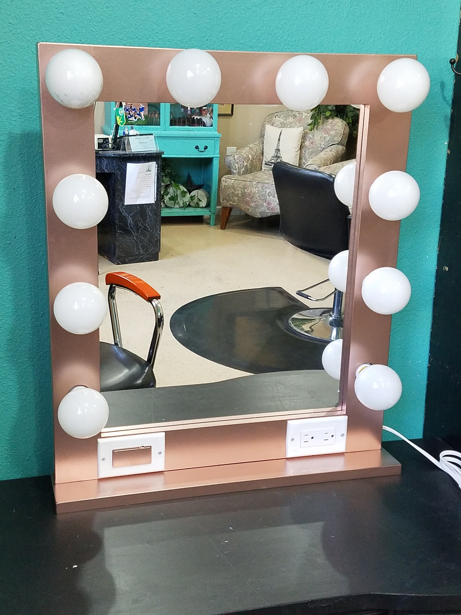 Rose Gold Vanity Mirror With Lights 24 X 28 Made in the USA Etsy