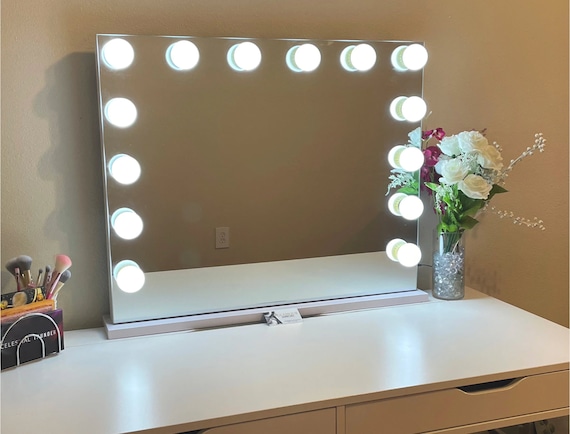 Espejo de tocador sin marco grande con luces 32 x 23 con bluetooth -   España