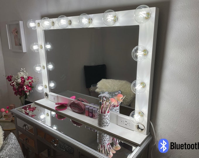 Bluetooth XL Vanity mirror with lights and USB 40 x 28 - Made in the USA