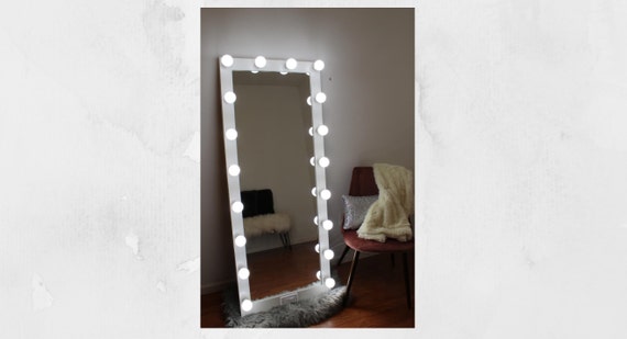  EDTEMI Espejo de pie de longitud completa de 65 x 22 pulgadas, espejo  LED de cuerpo entero, espejo colgante de pared con luces, espejo de tocador  de maquillaje, espejo de cuerpo