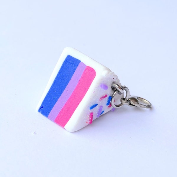 Bi pride vlag taartjes - Charm / sleutelhanger