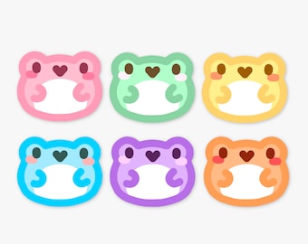 Rainbow Frog Sticker Sheet: Pastel Vinyl Decals