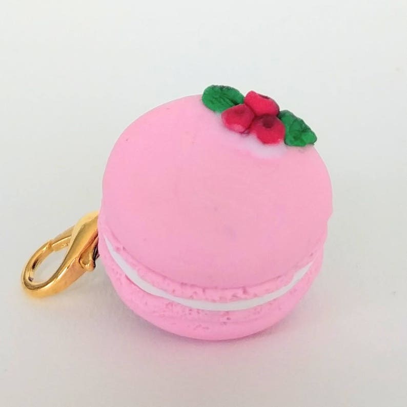 Pink Pastel Macaron With Berries Kawaii Charm or Keychain Etsy