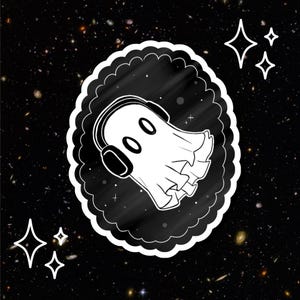 Leuke sticker Undertale - Napstablook in Space - gestanste vinyl laptopsticker