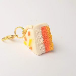 Candy Corn Cake Charm / Keychain -  Cute Halloween charm