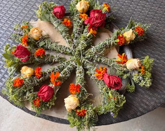 Garden's Bounty! Organic Herbal Smudge Bundles. Dill, Lavender, Marigolds, Mint, Oregano, Parsley flowers, Roses, Sage, Tarragon and Thyme
