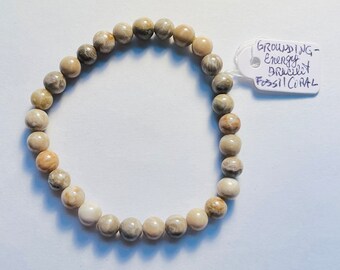 GROUNDING Energy Bracelet - Fossil Coral and Elastic