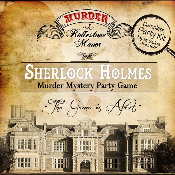 Sherlock Holmes "Murder at Riddlestone Manor" Murder Mystery Dinner Party Game