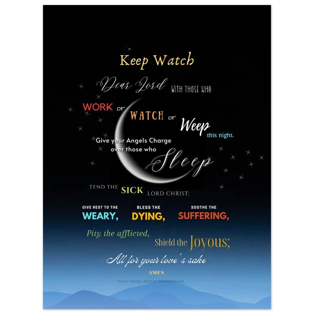 Keep Watch - Night Prayer Poster - Etsy