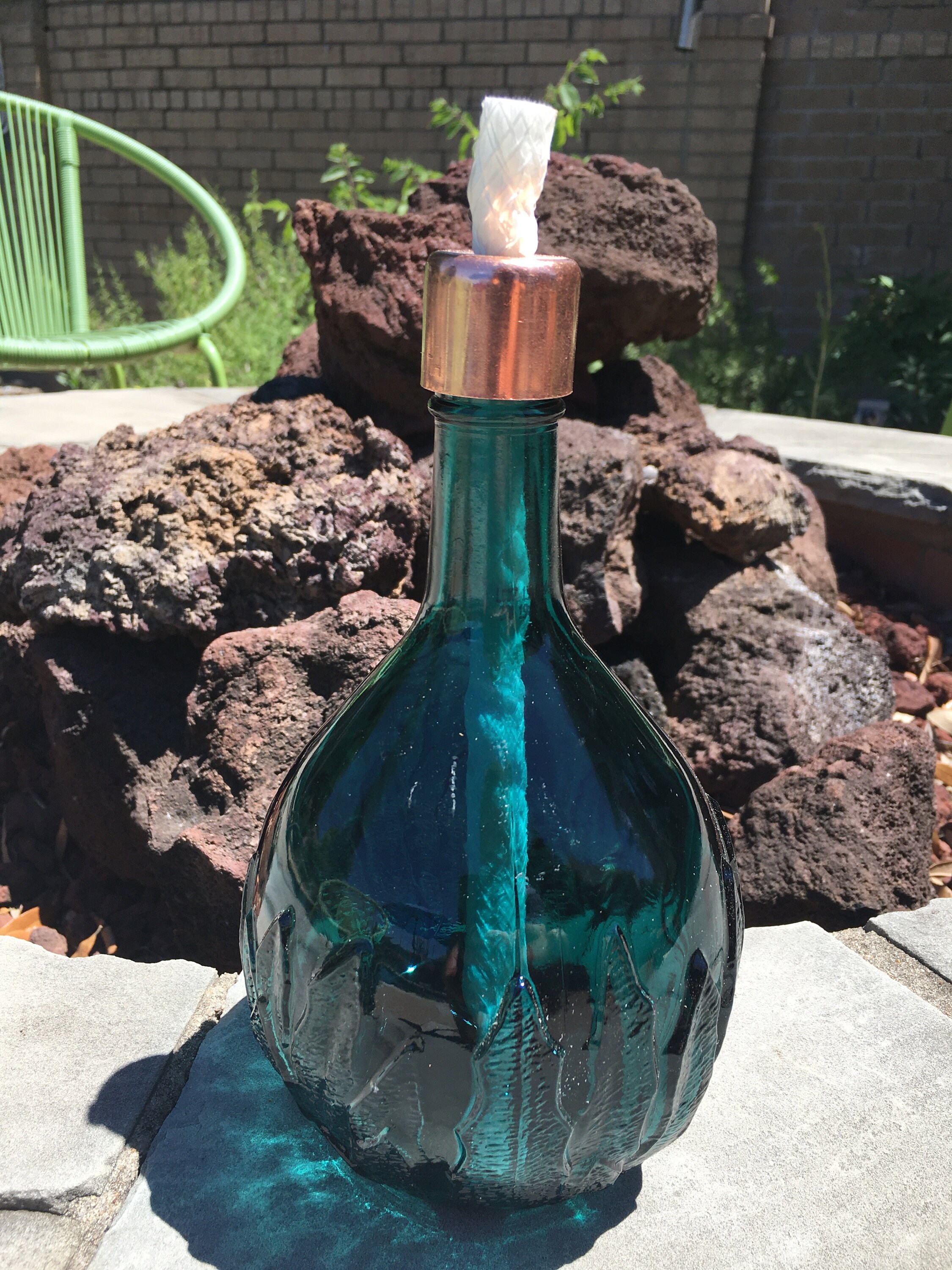 Glass Tiki Torch Patio Glass Tiki Picnic torch Etsy