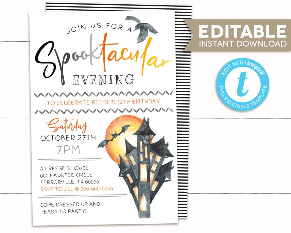 Halloween Party Invitation Halloween Spooktacular Invite - Etsy