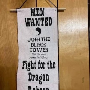 Cross stitch chart only - Asha'man recruitment poster