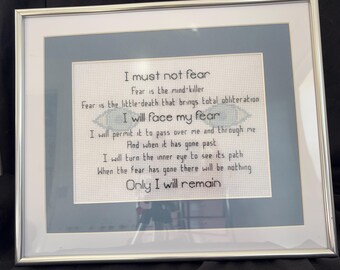 Dune Litany Against Fear Cross Stitch Art - Fremen Eyes