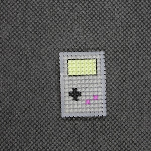 Nintendo Game Boy inspired cross stitch magnet