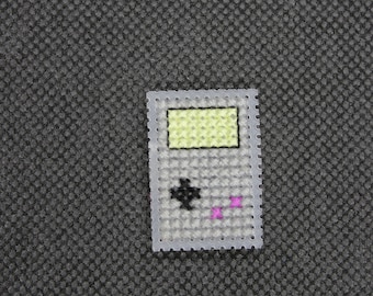 Nintendo Game Boy inspired cross stitch magnet