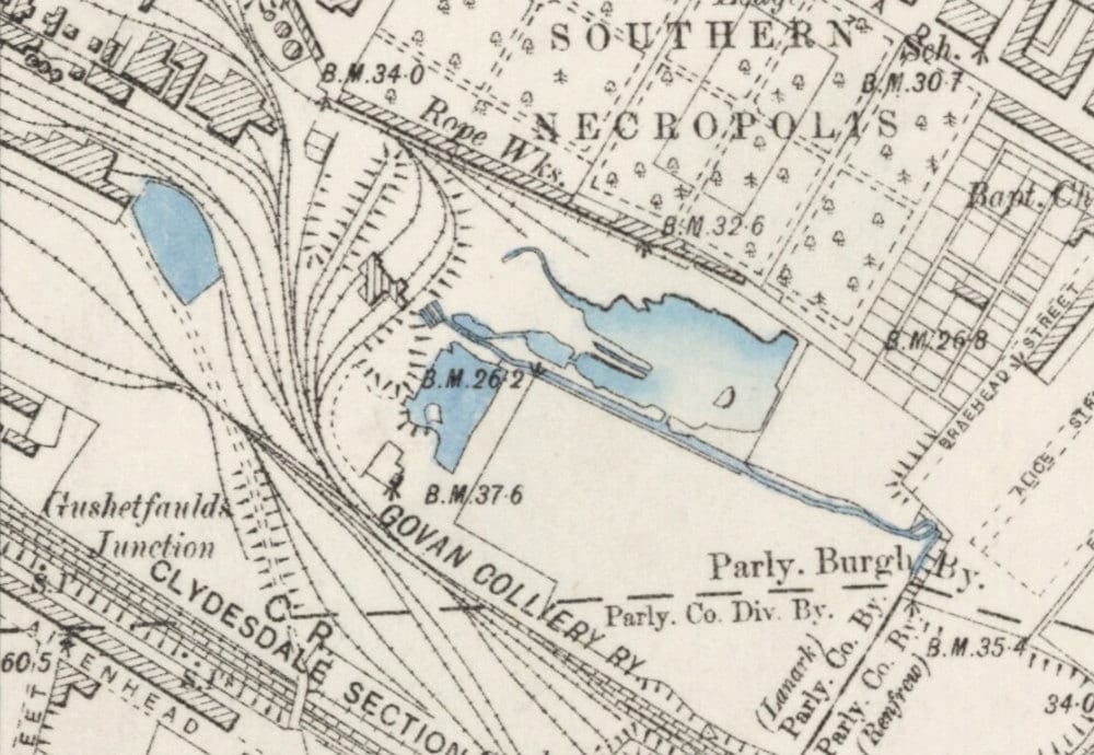 1894 Map Scan Glasgow, Scotland, UK Highresolution Scan of the