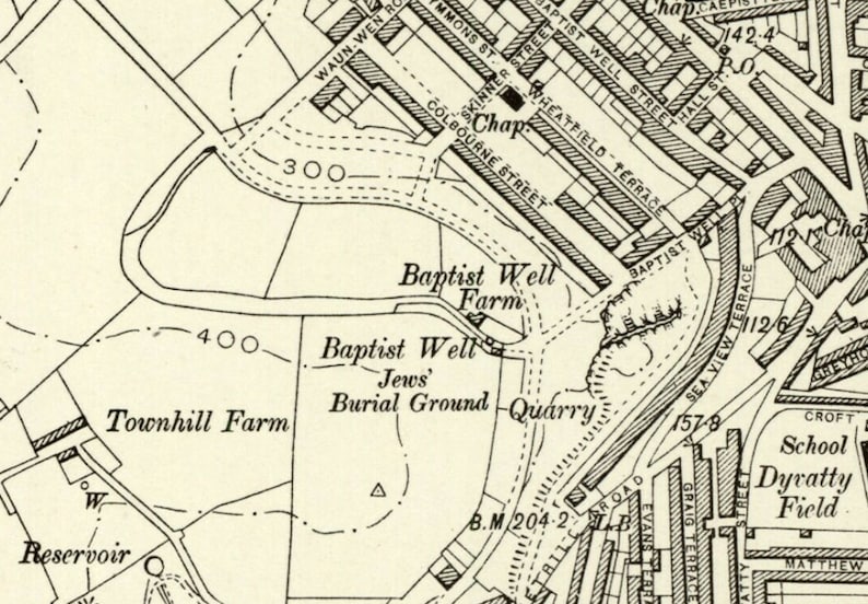1897 Map Scan Swansea, Wales, UK Highresolution Victorian 19th Century