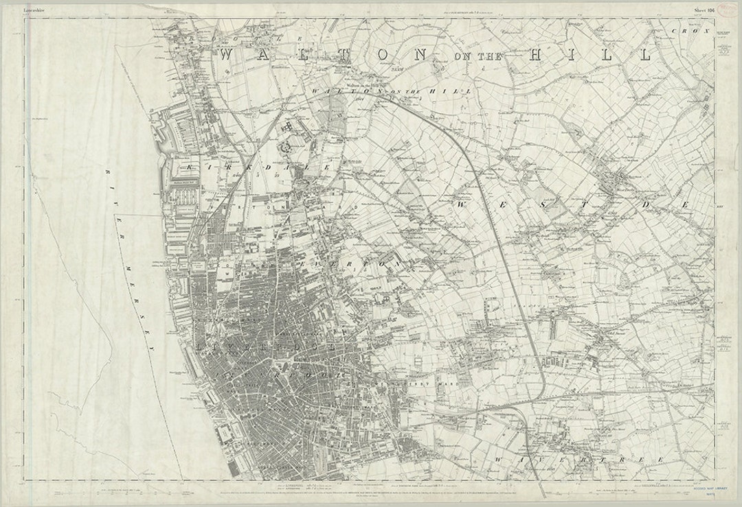 1845 Map Scan Liverpool England UK Highresolution Scan Etsy