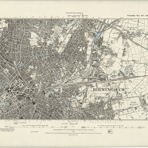 1887 Map Scan - Birmingham, England, UK - High-Resolution Scan of the Victorian (19th Century) Ordnance Survey Old Map