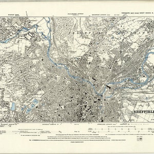 1894 Map Scan - Sheffield, Yorkshire, England, Großbritannien - Hochauflösende viktorianische Ordnance-Übersicht (19