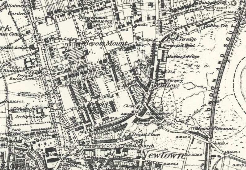 1871 Map Scan Southampton, England, UK Highresolution Scan of