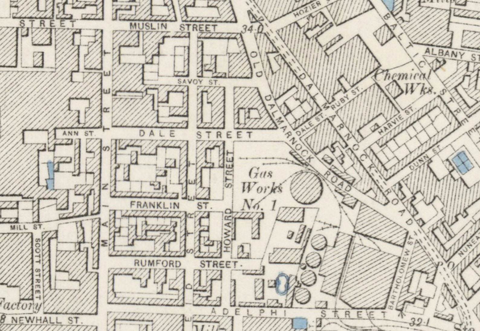 1894 Map Scan Glasgow, Scotland, UK Highresolution Scan of the