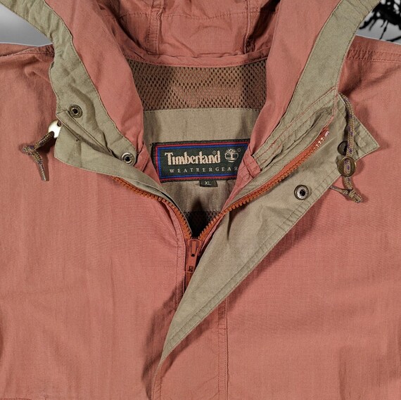 90s VTG Timberland Weathergear Anorak Orange Pull… - image 5