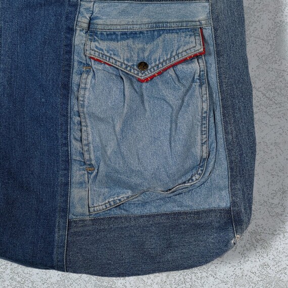 Vintage Handmade Reversible Patchwork Denim Jean … - image 7