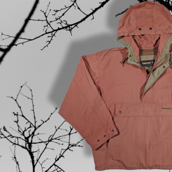 90s VTG Timberland Weathergear Anorak Orange Pull… - image 6