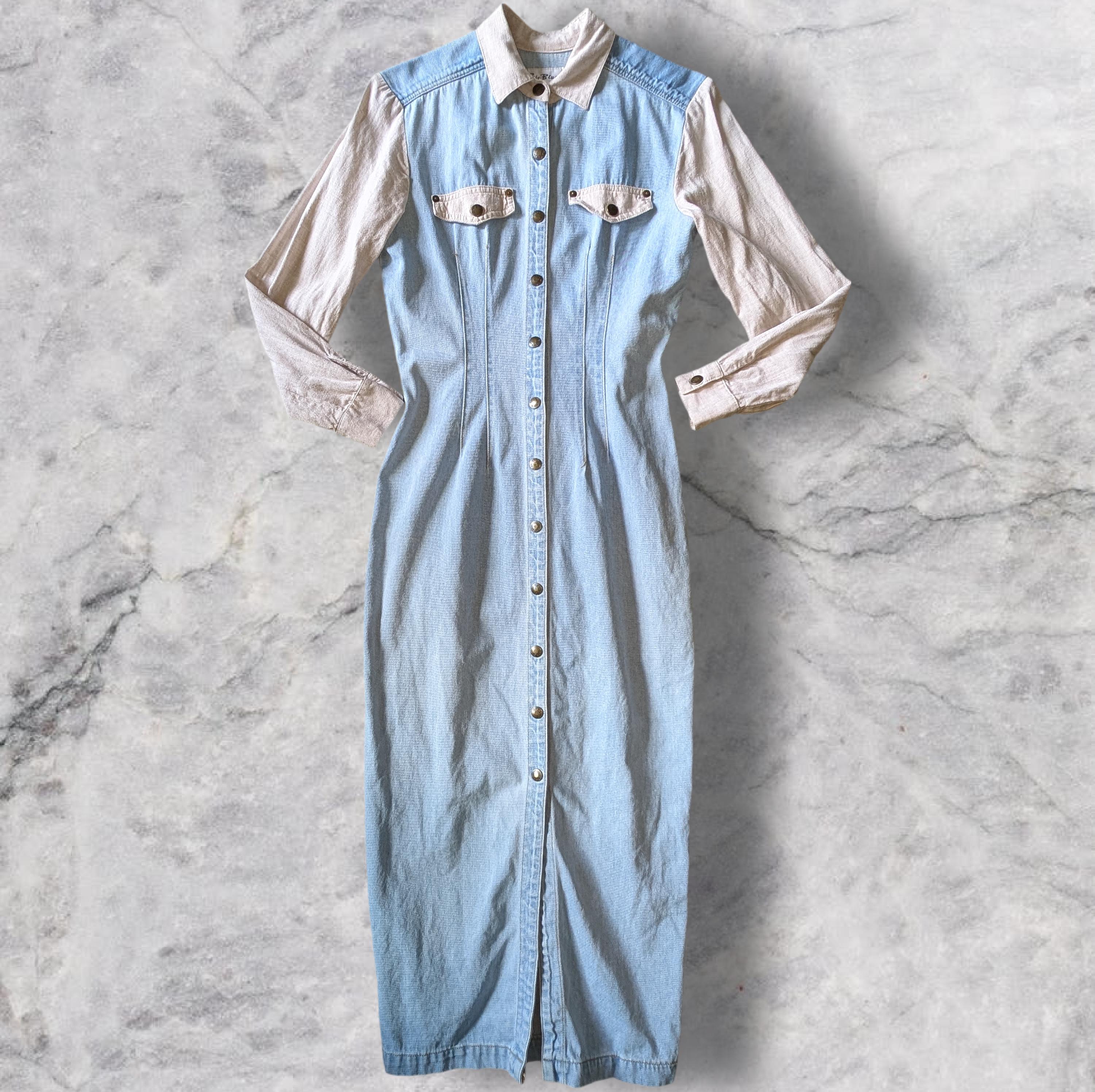 paris blues denim dress 90s Vintage dresses