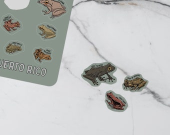 New! coquies de puerto rico sticker sheet, 17 stickers Laptop sticker, bottle sticker. Vinyl, UV resistant, waterproof.