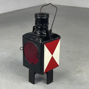 Antique railway switch lamp from Germany - 1900s - 1960s - Original German DB Kerosene Industrial railway signal shunting lamp