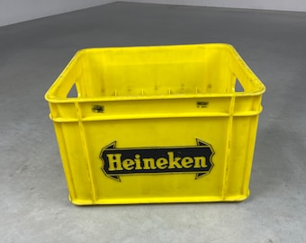 Heineken old plastic beer crate from 1970 - WIVA Rotterdam - vintage Dutch transport beer bottles - rare 70s collector's item man-cave
