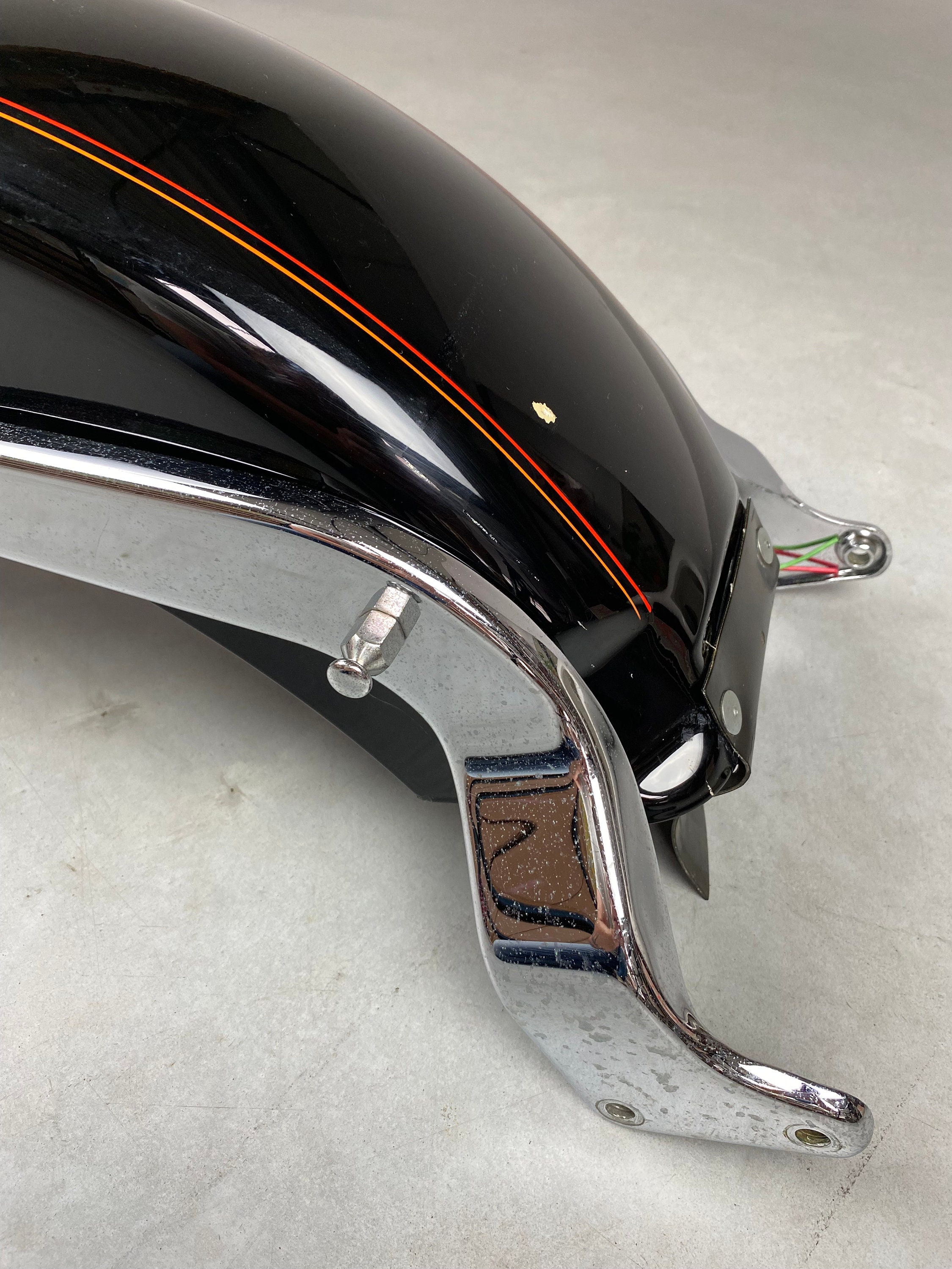 Original Vintage Harley Davidson Rear Fender 1992 Softail Black Metal