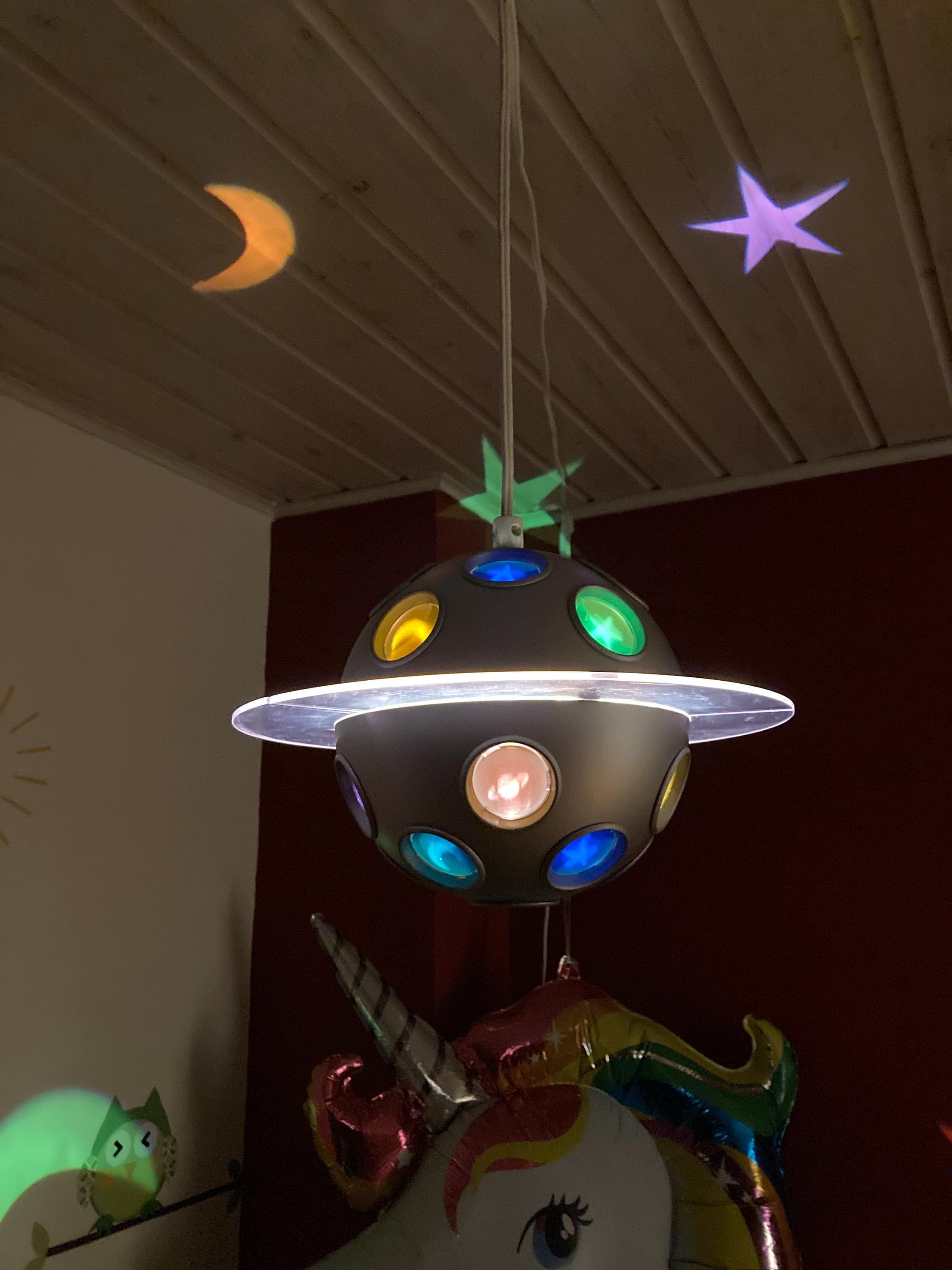 Vintage IKEA Blimp Children's Pendant Lamp - Colorful Projector