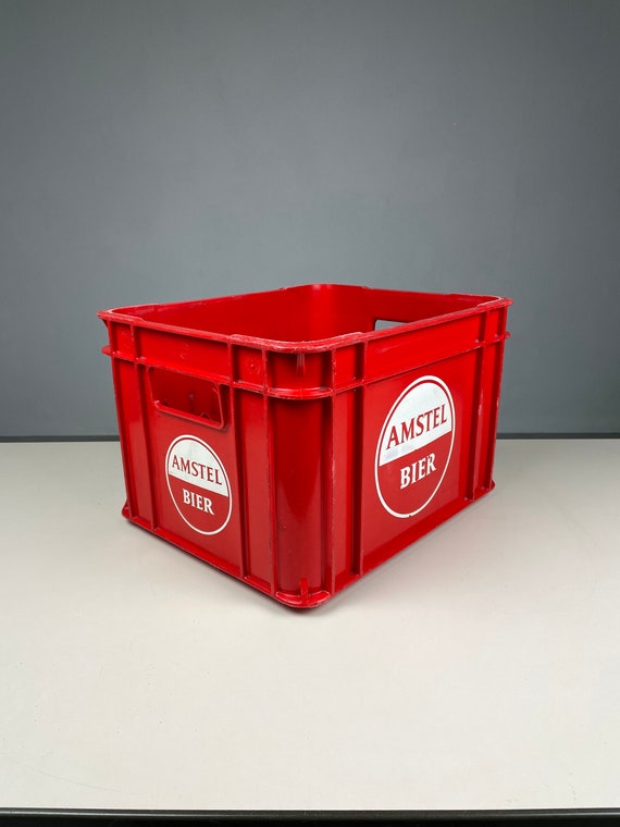 60s ビンテージ アンティーク 雑貨AMSTEL ビール 木製 ボックス 赤 Old Plastic Beer Crate From 1969 - Amstel WIVA Rotterdam - Vintage