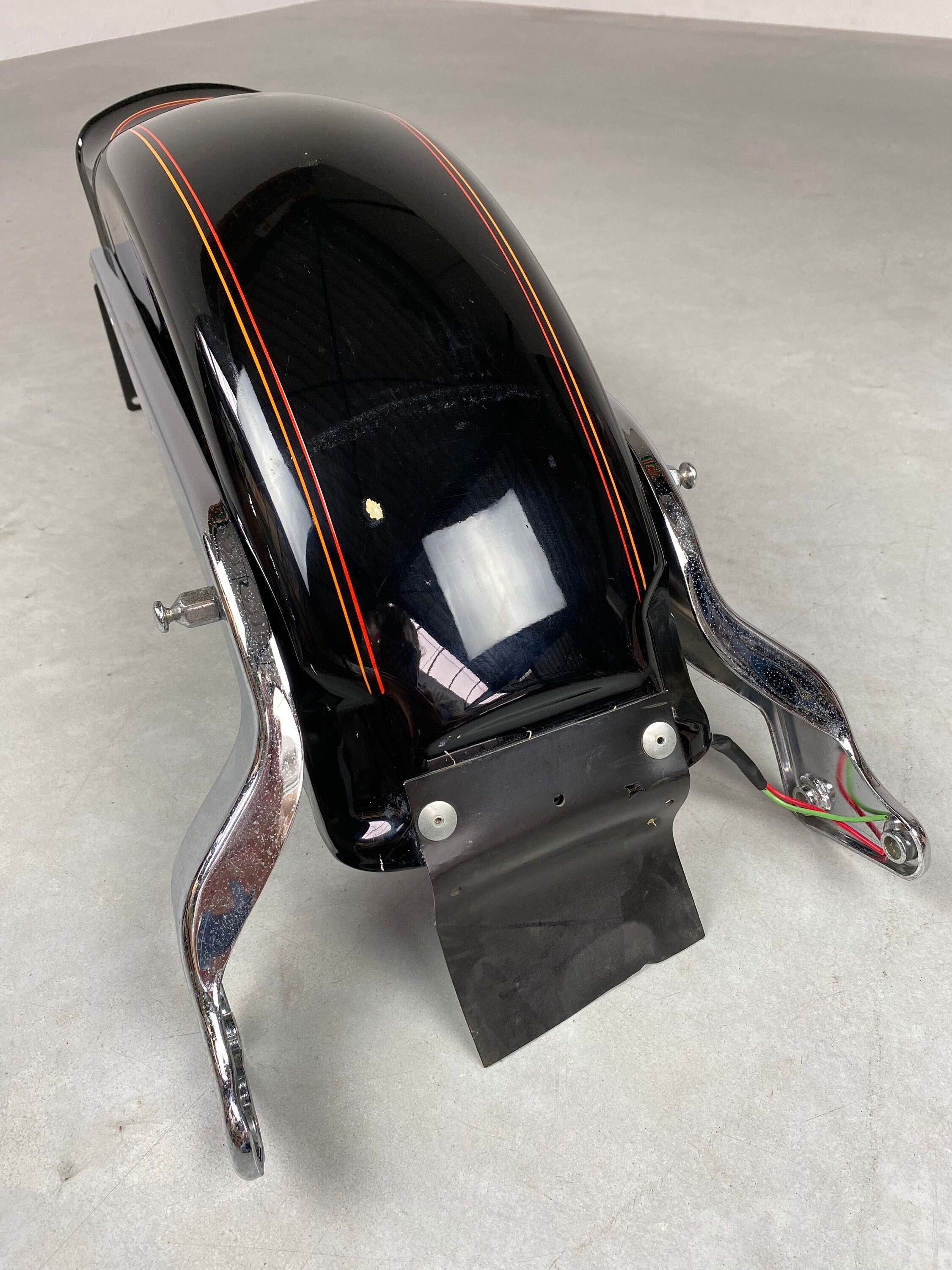 Original Vintage Harley Davidson Rear Fender 1992 Softail Black Metal