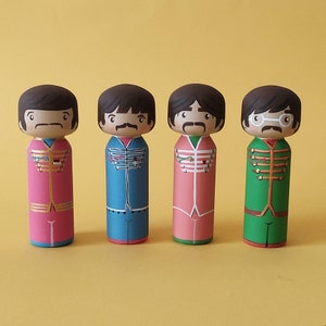 Kokeshi Peg doll Wooden doll the Beatles character dolls