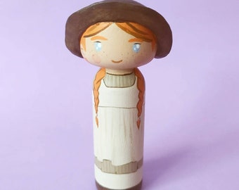 Kokeshi Peg doll Wooden doll  inspired artist Yayoi Kusame personalized gift